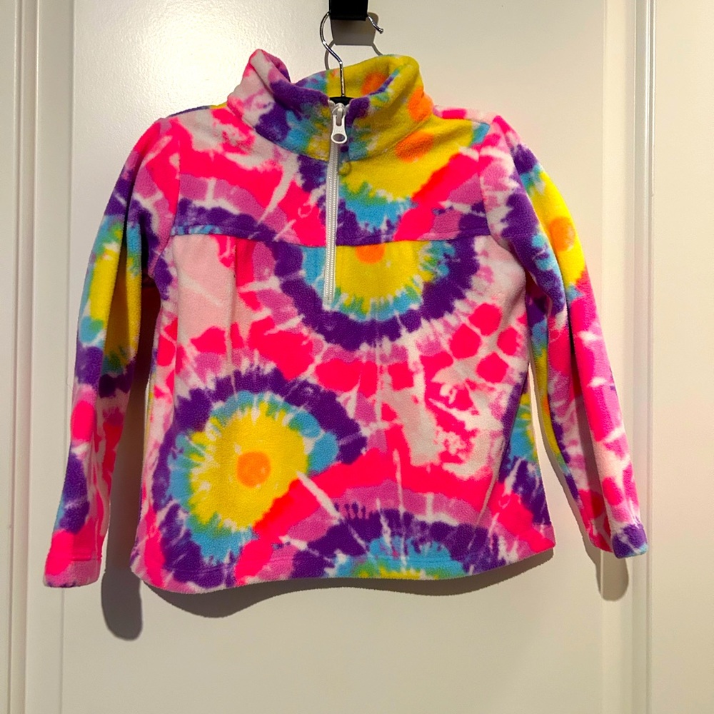 ❤️4 for $25❤️‎ Tie dye fleece quarter zip 3t